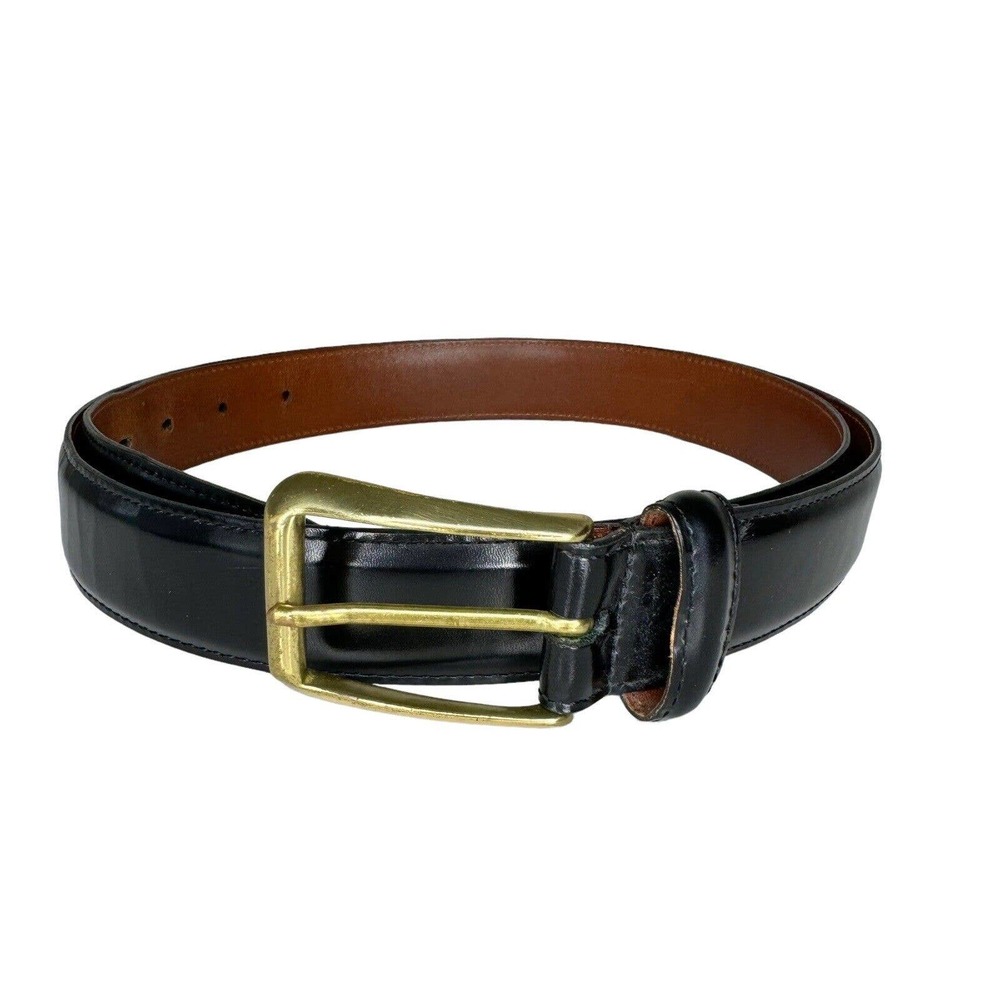 Coach#3931 Handmade Black Polished/Patent Leather 1 1/8" Dress Belt Sz 42